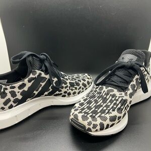 adidas Women’s Black & White Leopard Knit Runners